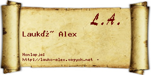 Laukó Alex névjegykártya